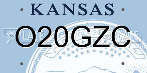 O20GZC Kansas License Plate