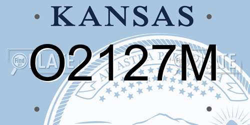 O2127M Kansas License Plate