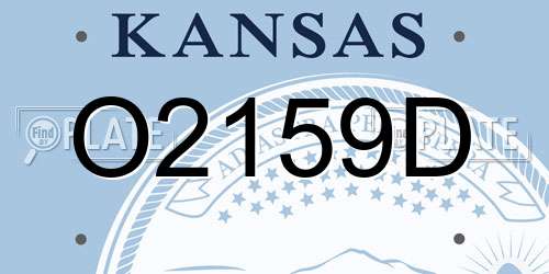 O2159D Kansas License Plate