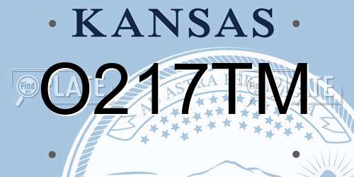 O217TM Kansas License Plate