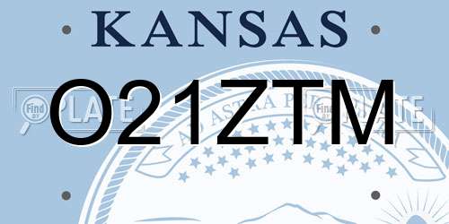 O21ZTM Kansas License Plate