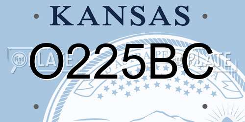O225BC Kansas License Plate