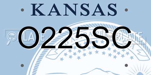 O225SC Kansas License Plate