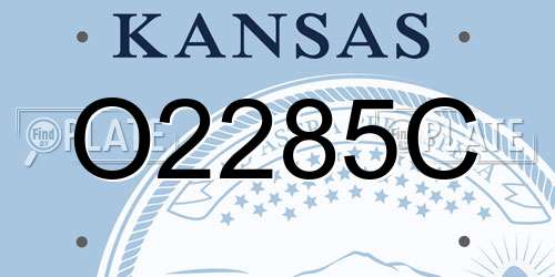 O2285C Kansas License Plate