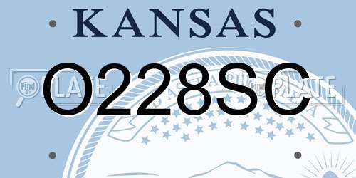 O228SC Kansas License Plate