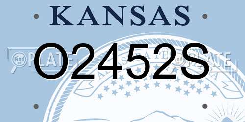 O2452S Kansas License Plate