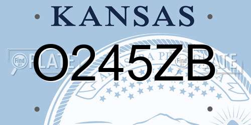 O245ZB Kansas License Plate
