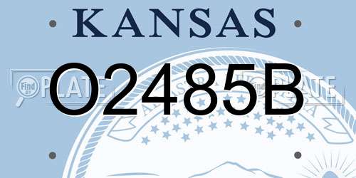 O2485B Kansas License Plate