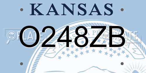 O248ZB Kansas License Plate