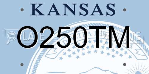 O250TM Kansas License Plate