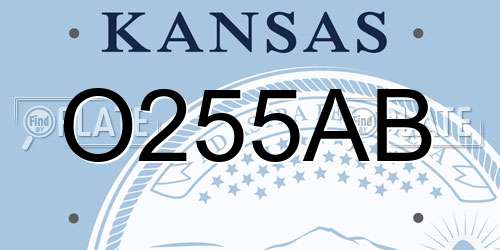 O255AB Kansas License Plate