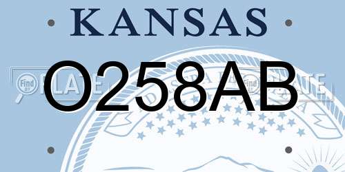 O258AB Kansas License Plate