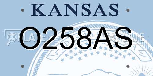 O258AS Kansas License Plate