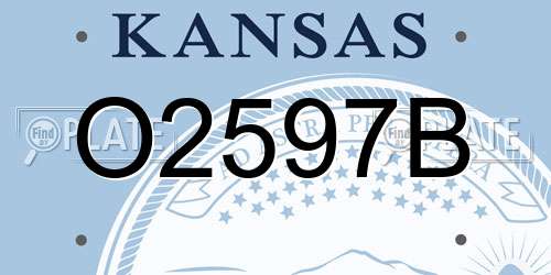O2597B Kansas License Plate