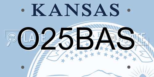 O25BAS Kansas License Plate