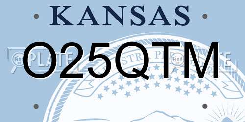 O25QTM Kansas License Plate