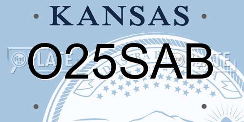 O25SAB Kansas License Plate