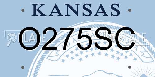 O275SC Kansas License Plate