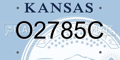 O2785C Kansas License Plate