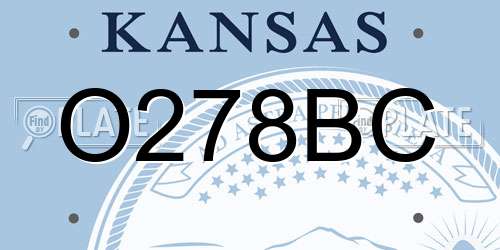 O278BC Kansas License Plate