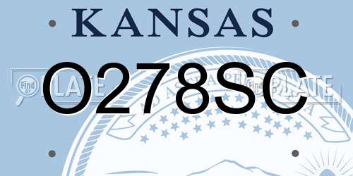 O278SC Kansas License Plate