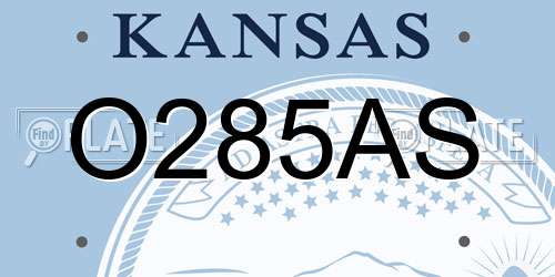 O285AS Kansas License Plate