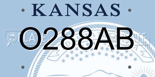 O288AB Kansas License Plate