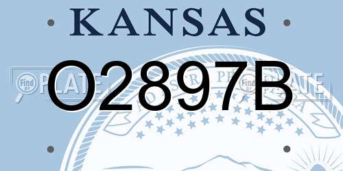 O2897B Kansas License Plate