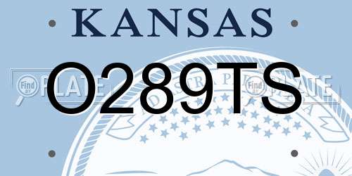 O289TS Kansas License Plate