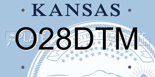 O28DTM Kansas License Plate