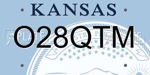 O28QTM Kansas License Plate