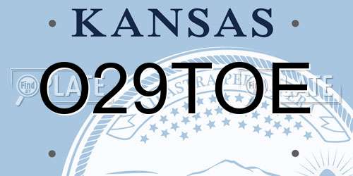 O29TOE Kansas License Plate