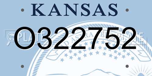 O322752 Kansas License Plate