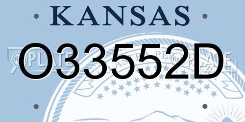 O33552D Kansas License Plate