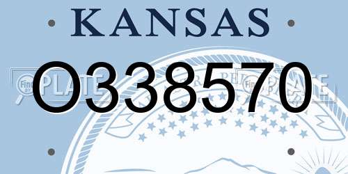 O338570 Kansas License Plate