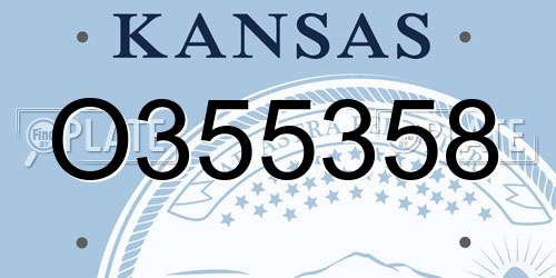 O355358 Kansas License Plate