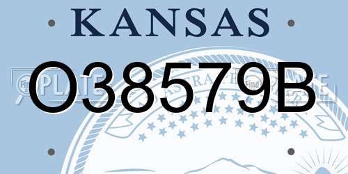 O38579B Kansas License Plate