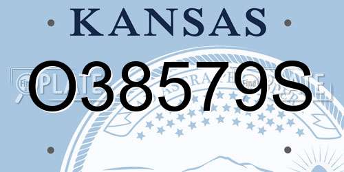O38579S Kansas License Plate