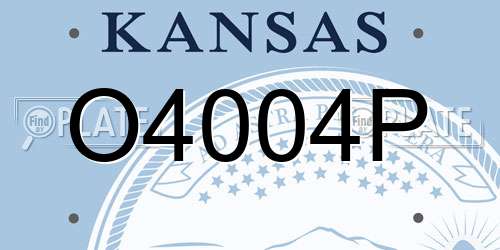 O4004P Kansas License Plate