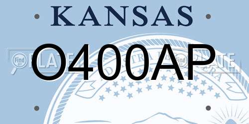 O400AP Kansas License Plate