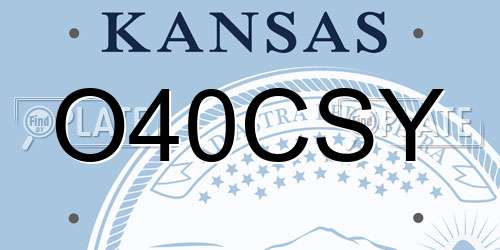 O40CSY Kansas License Plate