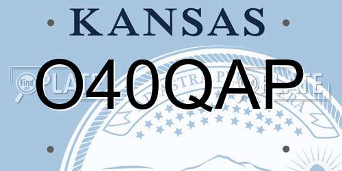 O40QAP Kansas License Plate