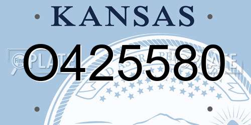 O425580 Kansas License Plate