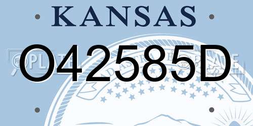 O42585D Kansas License Plate