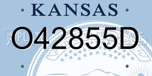 O42855D Kansas License Plate