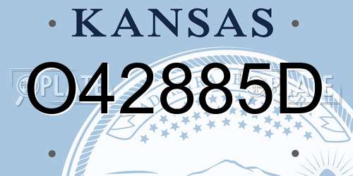O42885D Kansas License Plate