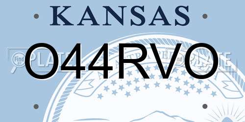 O44RVO Kansas License Plate