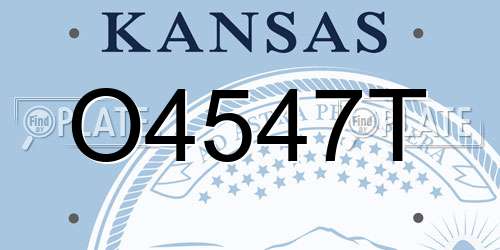 O4547T Kansas License Plate