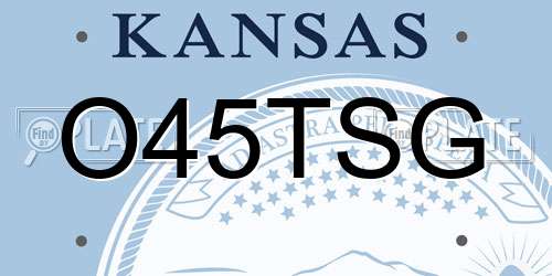O45TSG Kansas License Plate