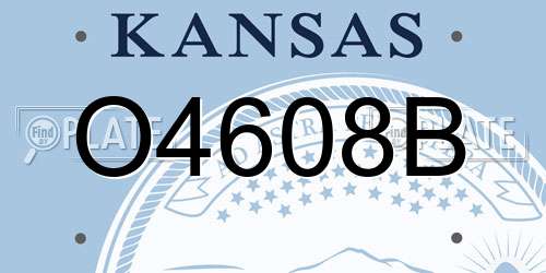 O4608B Kansas License Plate